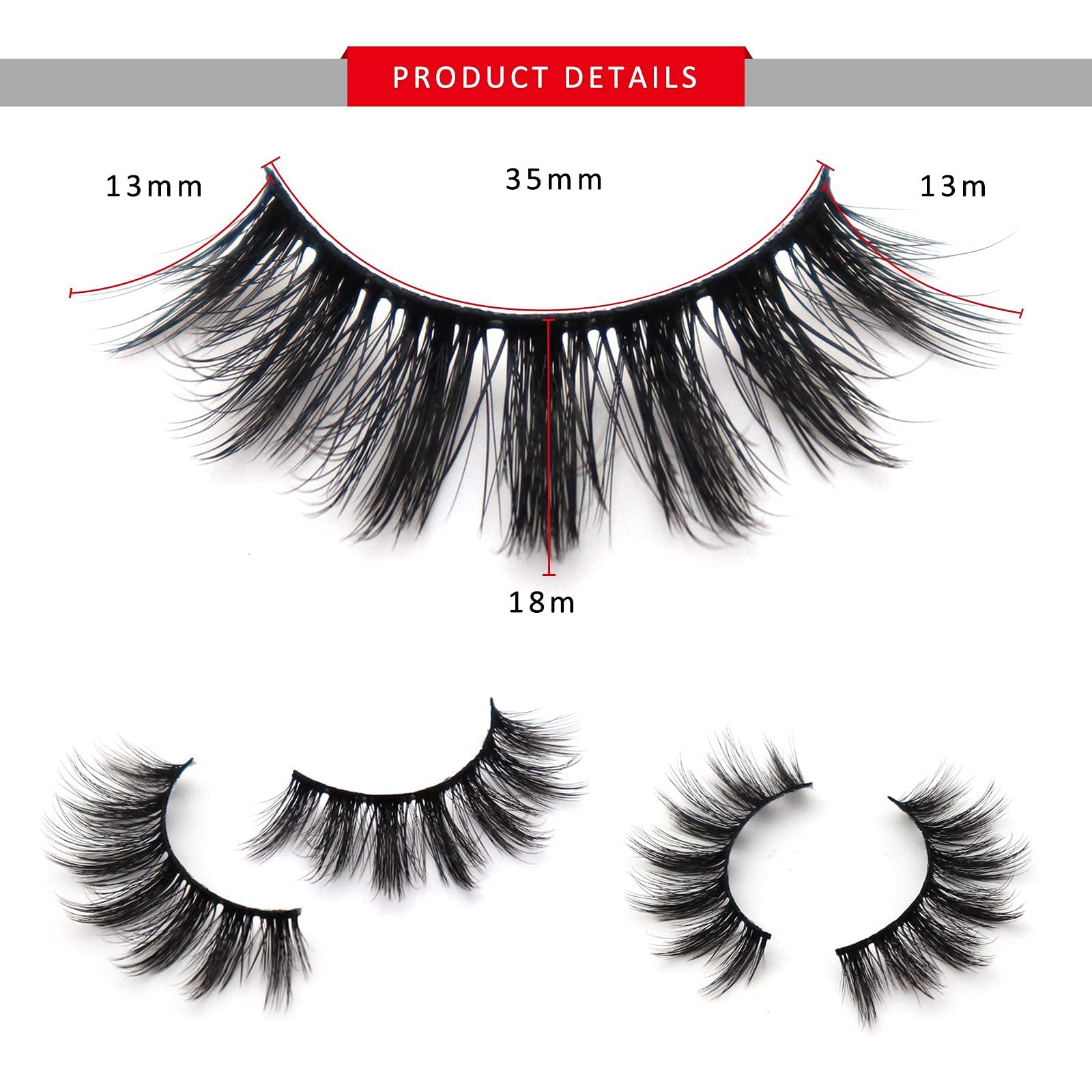 MAYCREATE 7 Pairs False Eyelashes Party Look 3D Lashes 15-18mm Fake Eyelashes For Party MAYCREATE 7 Pairs False Eyelashes Party Look 3D Lashes 15-18mm Fake Eyelashes For Party